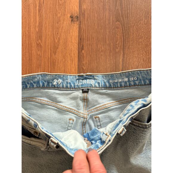 J.Crew Slim Wide leg raw hem jeans size 29 - Picture 3 of 5